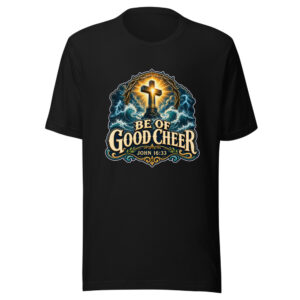 BE OF GOOD CHEER Heartbeat-20260614-shirts-about-jesus-codex Graphic Tee mockup 1 BE OF GOOD CHEER Heartbeat-20260614-shirts-about-jesus-codex Graphic Tee front view