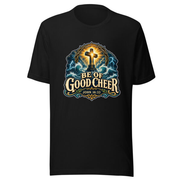 BE OF GOOD CHEER Heartbeat-20260614-shirts-about-jesus-codex Graphic Tee mockup 1 BE OF GOOD CHEER Heartbeat-20260614-shirts-about-jesus-codex Graphic Tee front view