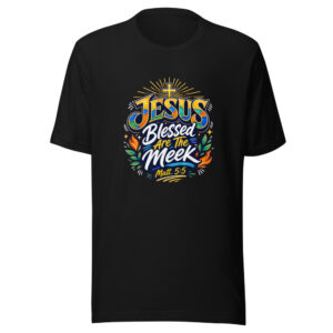 Blessed Are The Meek Matt. 5:5 Graphic Tee front view