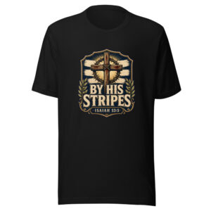 By His Stripes Isaiah 53:5 Heartbeat-20260613-shirtsaboutjesus-verse-codex Graphic Tee mockup 1 By His Stripes Isaiah 53:5 Heartbeat-20260613-shirtsaboutjesus-verse-codex Graphic Tee front view