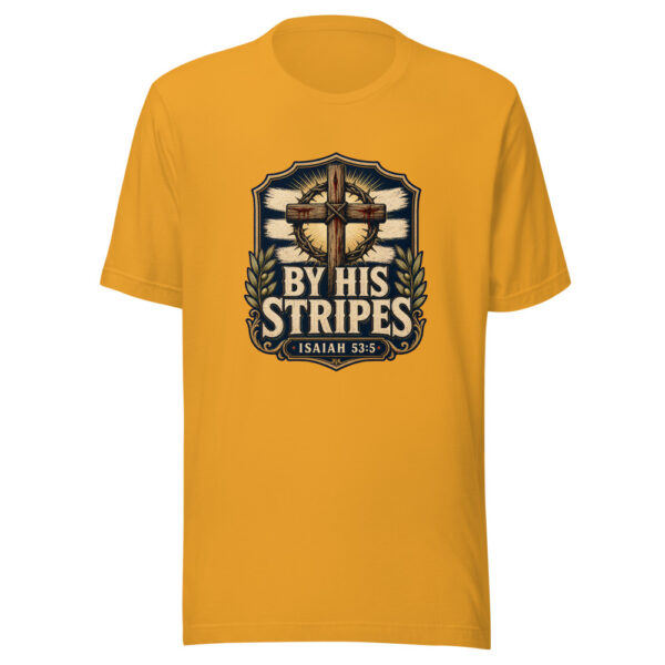 By His Stripes Isaiah 53:5 Heartbeat-20260613-shirtsaboutjesus-verse-codex Graphic Tee mockup 4