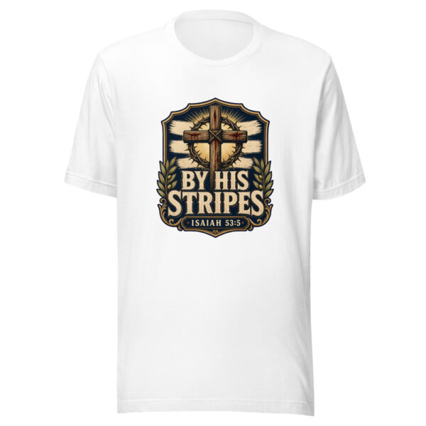 By His Stripes Isaiah 53:5 Heartbeat-20260613-shirtsaboutjesus-verse-codex Graphic Tee mockup 8
