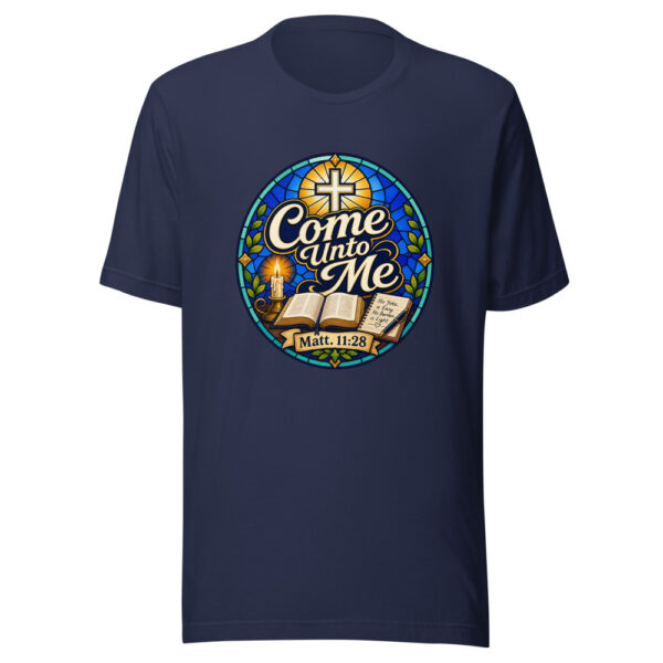 Come Unto Me Matt. 11:28 Graphic Tee mockup 2 Come Unto Me Matt. 11:28 Graphic Tee mockup 2