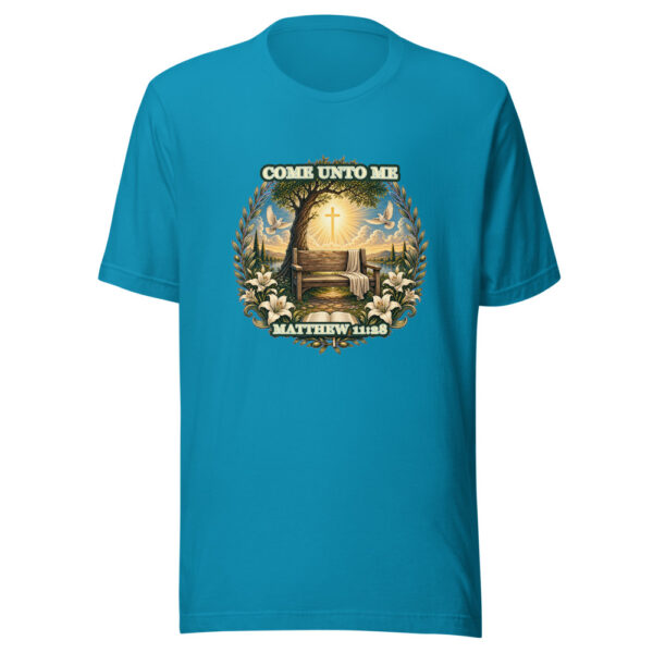 COME UNTO ME / MATTHEW 11:28 Heartbeat-20260614-shirtsaboutjesus-codex Graphic Tee mockup 2