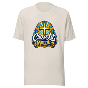 Cross Lit Morning Graphic Tee mockup 1 Cross Lit Morning Graphic Tee front view