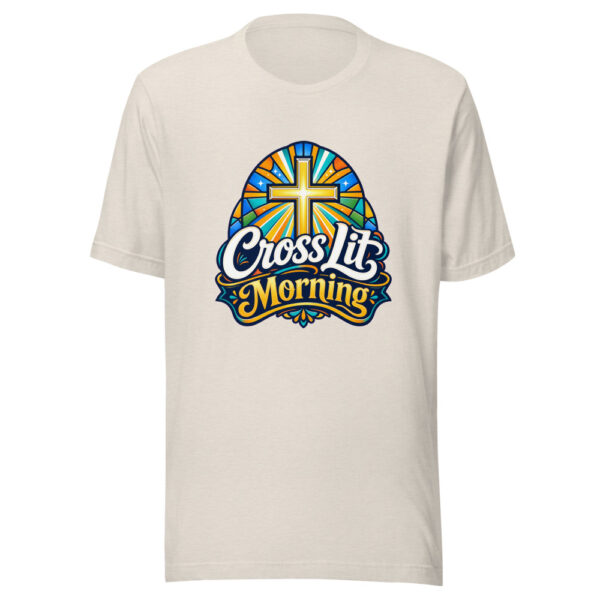 Cross Lit Morning Graphic Tee mockup 1 Cross Lit Morning Graphic Tee front view