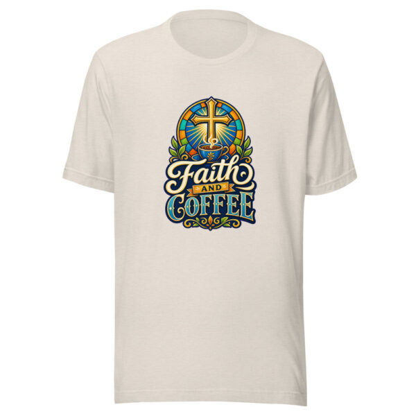 Faith And Coffee Graphic Tee mockup 1 Faith And Coffee Graphic Tee front view