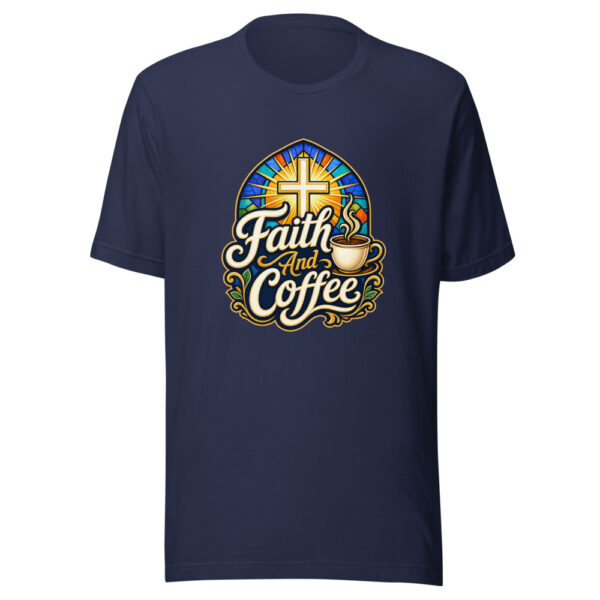 Faith And Coffee Graphic Tee mockup 4