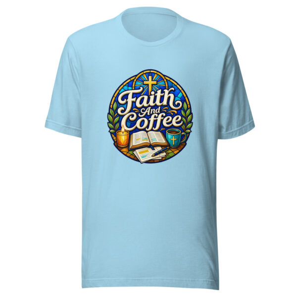 Faith And Coffee Graphic Tee mockup 5