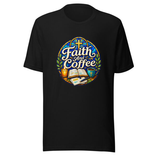 Faith And Coffee Graphic Tee mockup 7