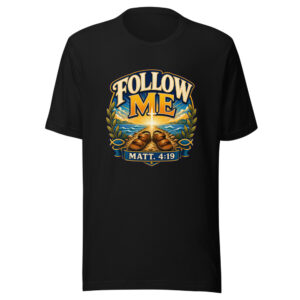 Follow Me Matt. 4:19 Heartbeat-20260613-shirts-about-jesus-codex Graphic Tee mockup 1 Follow Me Matt. 4:19 Heartbeat-20260613-shirts-about-jesus-codex Graphic Tee front view