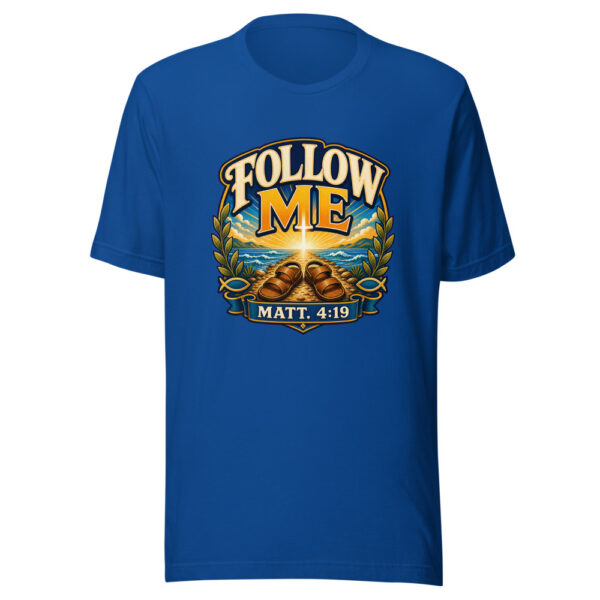 Follow Me Matt. 4:19 Heartbeat-20260613-shirts-about-jesus-codex Graphic Tee mockup 3
