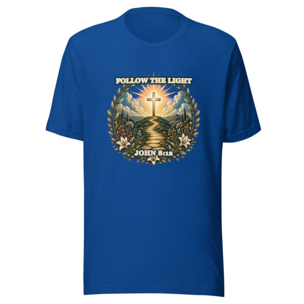 FOLLOW THE LIGHT / JOHN 8:12 Heartbeat-20260614-shirtsaboutjesus-codex Graphic Tee mockup 3