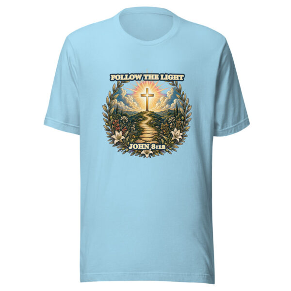 FOLLOW THE LIGHT / JOHN 8:12 Heartbeat-20260614-shirtsaboutjesus-codex Graphic Tee mockup 5