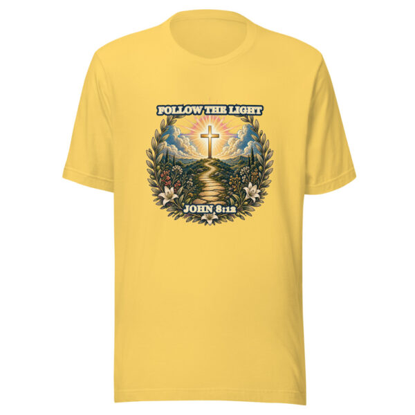 FOLLOW THE LIGHT / JOHN 8:12 Heartbeat-20260614-shirtsaboutjesus-codex Graphic Tee mockup 6