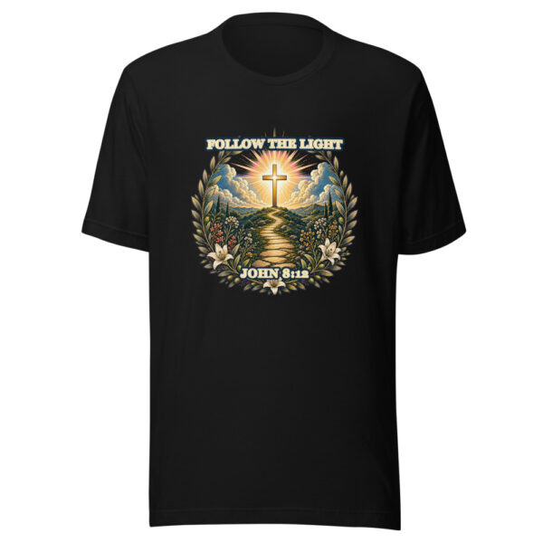 FOLLOW THE LIGHT / JOHN 8:12 Heartbeat-20260614-shirtsaboutjesus-codex Graphic Tee mockup 7
