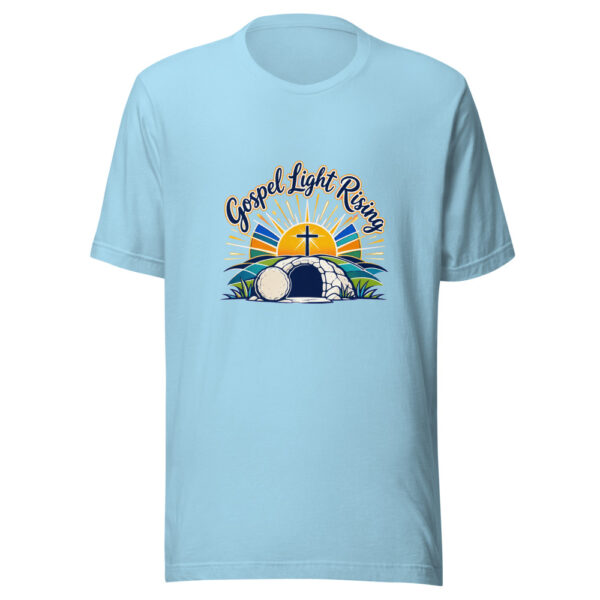 Gospel Light Rising Graphic Tee mockup 5