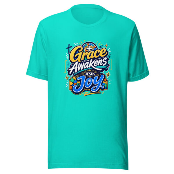 Grace Awakens Joy Graphic Tee mockup 3