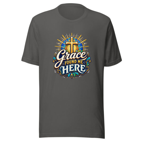 Grace Found Me Here Graphic Tee mockup 4 Grace Found Me Here Graphic Tee mockup 4
