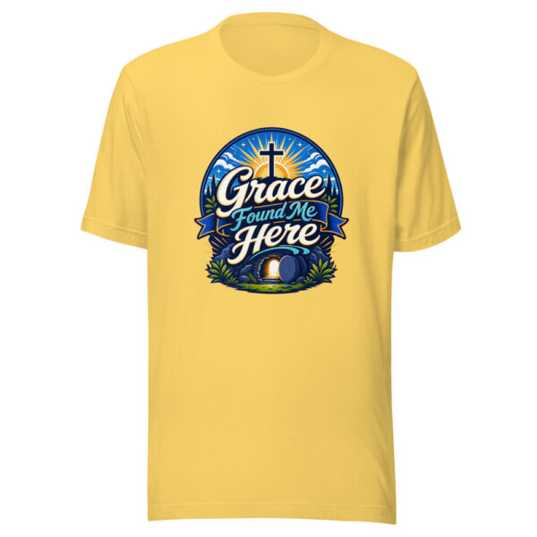 Grace Found Me Here Graphic Tee mockup 6