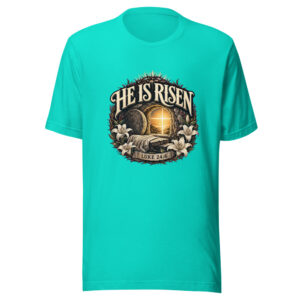 He Is Risen Luke 24:6 Heartbeat-20260613-shirtsaboutjesus-codex Graphic Tee mockup 1 He Is Risen Luke 24:6 Heartbeat-20260613-shirtsaboutjesus-codex Graphic Tee front view