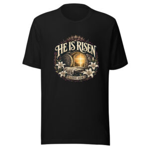 He Is Risen Luke 24:6 Heartbeat-20260613-shirtsaboutjesus-codex Graphic Tee mockup 1 He Is Risen Luke 24:6 Heartbeat-20260613-shirtsaboutjesus-codex Graphic Tee front view