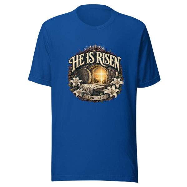He Is Risen Luke 24:6 Heartbeat-20260613-shirtsaboutjesus-codex Graphic Tee mockup 3