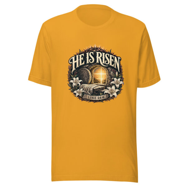 He Is Risen Luke 24:6 Heartbeat-20260613-shirtsaboutjesus-codex Graphic Tee mockup 4
