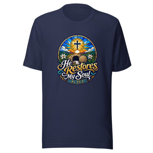 He Restores My Soul Ps. 23:3 Graphic Tee mockup 2 He Restores My Soul Ps. 23:3 Graphic Tee mockup 2