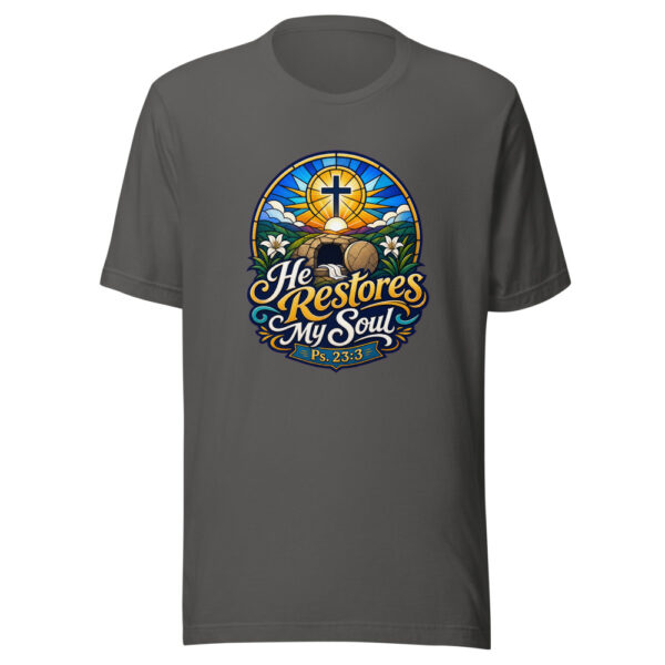 He Restores My Soul Ps. 23:3 Graphic Tee mockup 3 He Restores My Soul Ps. 23:3 Graphic Tee mockup 3
