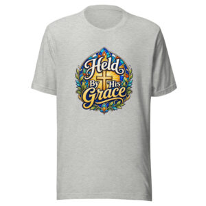 Held By His Grace Graphic Tee mockup 1 Held By His Grace Graphic Tee front view