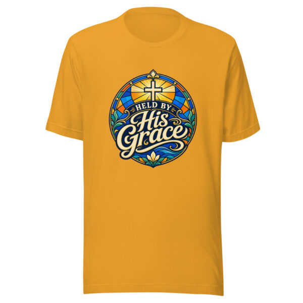 Held By His Grace Graphic Tee mockup 4