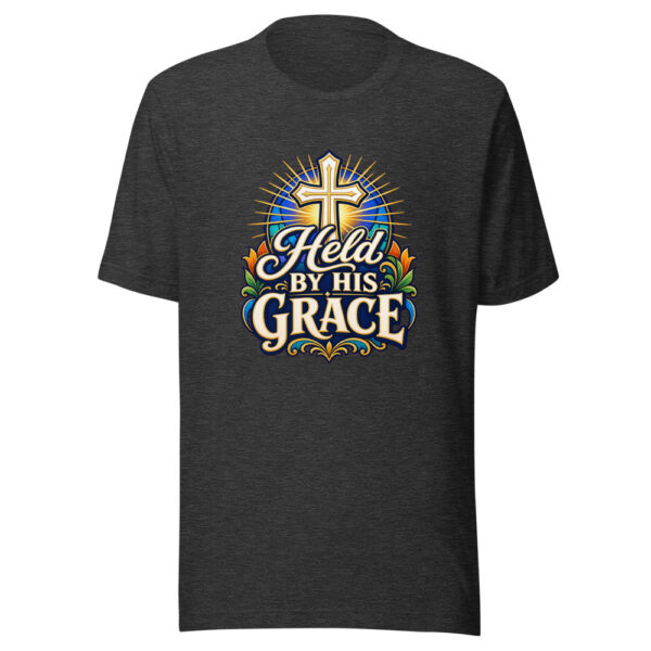 Held By His Grace Graphic Tee mockup 7