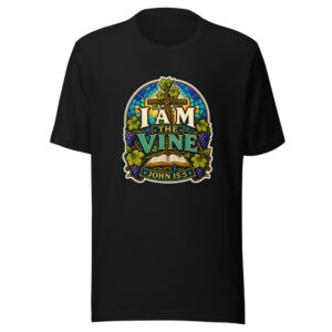 I Am The Vine John 15:5 Heartbeat-20260613-shirtsaboutjesus-codex Graphic Tee mockup 1 I Am The Vine John 15:5 Heartbeat-20260613-shirtsaboutjesus-codex Graphic Tee front view