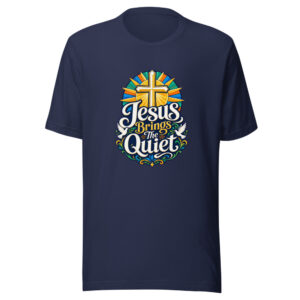Jesus Brings The Quiet Graphic Tee mockup 1 Jesus Brings The Quiet Graphic Tee front view