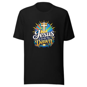 Jesus Carries The Dawn Graphic Tee front view