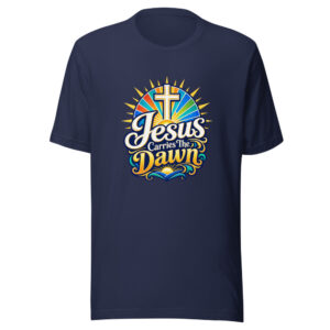 Jesus Carries The Dawn Graphic Tee mockup 1 Jesus Carries The Dawn Graphic Tee front view