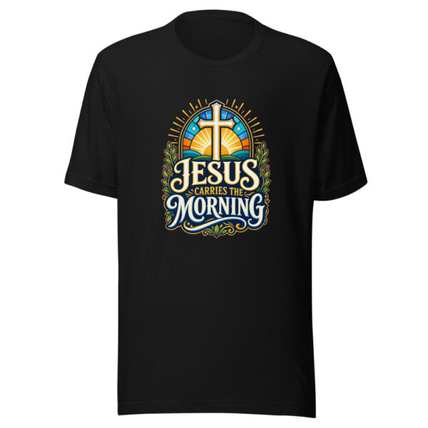 Jesus Carries The Morning Graphic Tee mockup 1 Jesus Carries The Morning Graphic Tee front view