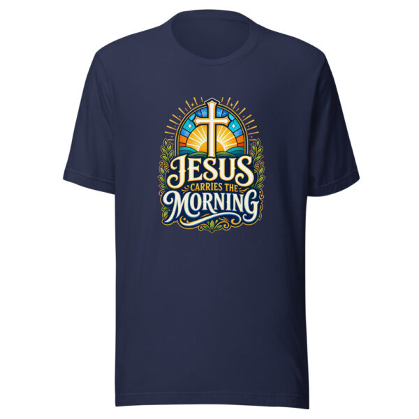Jesus Carries The Morning Graphic Tee mockup 3 Jesus Carries The Morning Graphic Tee mockup 3