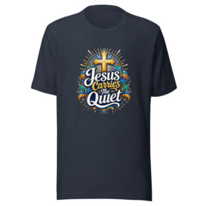Jesus Carries The Quiet Graphic Tee mockup 1 Jesus Carries The Quiet Graphic Tee front view
