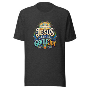 Jesus Gathers Gentle Joy Graphic Tee mockup 1 Jesus Gathers Gentle Joy Graphic Tee front view