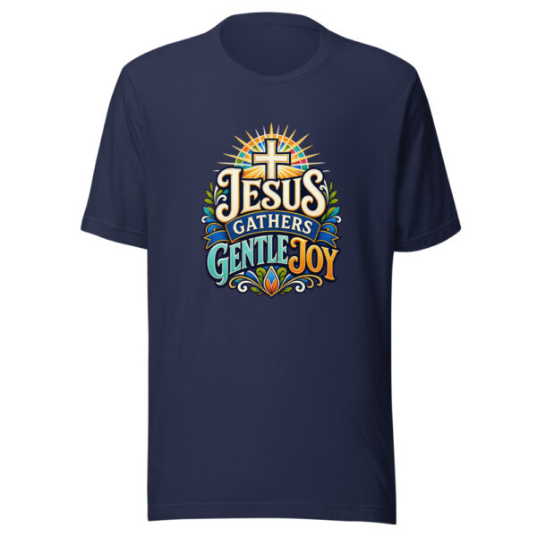 Jesus Gathers Gentle Joy Graphic Tee mockup 4 Jesus Gathers Gentle Joy Graphic Tee mockup 4