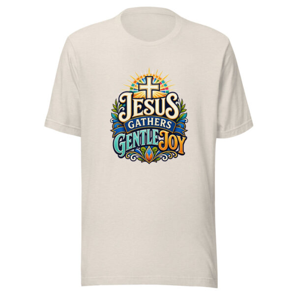 Jesus Gathers Gentle Joy Graphic Tee mockup 8 Jesus Gathers Gentle Joy Graphic Tee mockup 8