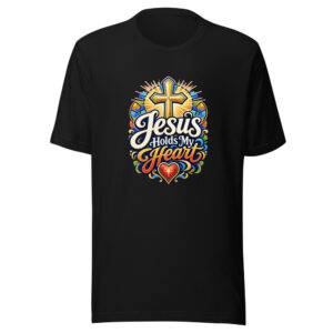 Jesus Holds My Heart Graphic Tee mockup 1 Jesus Holds My Heart Graphic Tee front view
