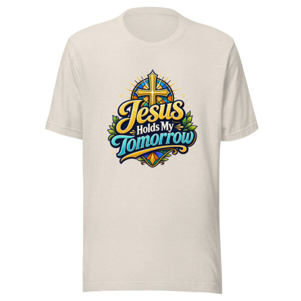 Jesus Holds My Tomorrow Graphic Tee mockup 1 Jesus Holds My Tomorrow Graphic Tee front view