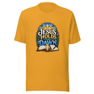 Jesus Holds The Dawn Graphic Tee front view
