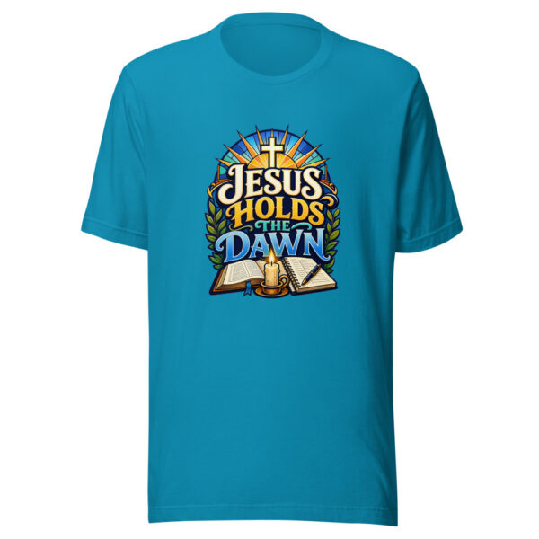 Jesus Holds The Dawn Graphic Tee mockup 2