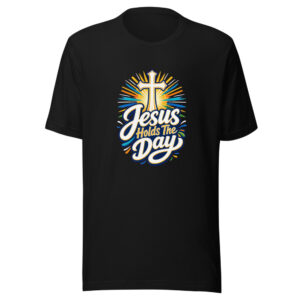 Jesus Holds The Day Graphic Tee mockup 1 Jesus Holds The Day Graphic Tee front view
