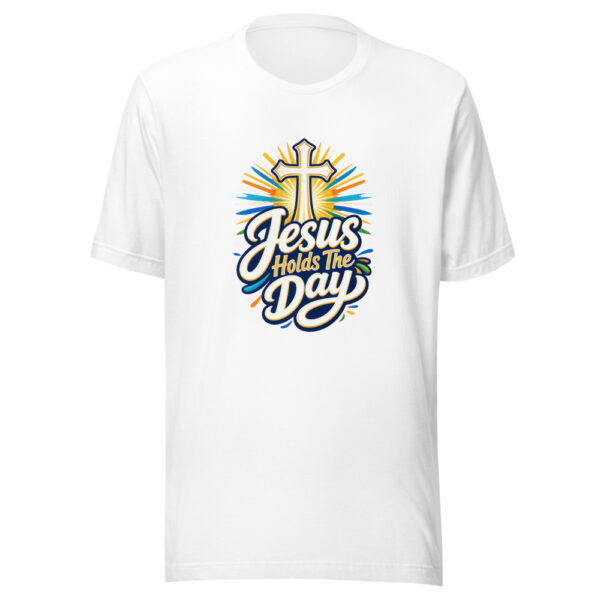 Jesus Holds The Day Graphic Tee front view