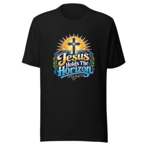 Jesus Holds The Horizon Graphic Tee mockup 1 Jesus Holds The Horizon Graphic Tee front view